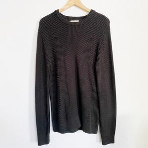 H&M Dark Green Cable Knit Pullover Sweater S
